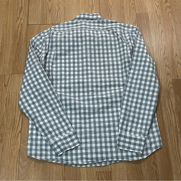 J.Crew Mens XL Slim Long Sleeve Button Down Shirt Flex Washed Gray Plaid - Picture 8 of 8